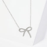 105789, WATER TARNISH RESISTANT, STAINLESS STEEL, GIFT, RIBBON BOW NECKLACE