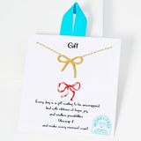 105789, WATER TARNISH RESISTANT, STAINLESS STEEL, GIFT, RIBBON BOW NECKLACE