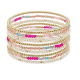 105813, DAINTY BEADED MULTI LAYERED STRETCH BRACELET