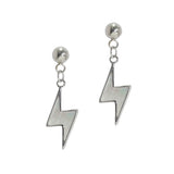 105823, LIGHTNING BOLT STAINLESS STEEL DANGLE EARRING
