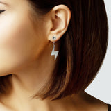 105823, LIGHTNING BOLT STAINLESS STEEL DANGLE EARRING