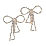 105831, RIBBON BOW CRYSTAL RHINESTONE EARRING