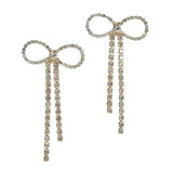 105832, RIBBON BOW CRYSTAL RHINESTONE DROP EARRING