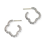 105847, BRASS, CLOVER TEXTURED HOOP EARRING