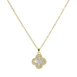 105864, CLOVER CHARM STAINLESS STEEL PENDANT NECKLACE