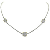 105876, 14K GOLD PLATED, TRIPLE MICRO PAVE CUBIC ZIRCONIA DESIGNER INSPIRED NECKLACE