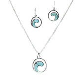 105880, OCEAN WAVE LUCITE STONE PENDANT NECKLACE
