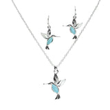 105881, HUMMINGBIRD LUCITE STONE PENDANT NECKLACE