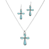 105883, CROSS LUCITE STONE PENDANT NECKLACE