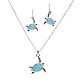 105884, SEA TURTLE LUCITE STONE PENDANT NECKLACE
