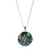 105888, OCEAN WAVE ROUND PENDANT NECKLACE