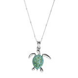105890, SEA TURTLE CRYSTAL RHINESTONE ACCENT PENDANT NECKLACE