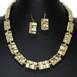 105952, LIGHTWEIGHT, HAMMERED RECTANGLE ACCENT NECKLACE