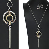105960, TASSEL ACCENT GEOMETRIC ROUND LONG PENDANT NECKLACE