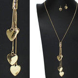 105961, MULTI HEART CHARM LONG PENDANT NECKLACE