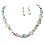 105970, ACRYLIC ACCENT AGATE GEMSTONE NECKLACE