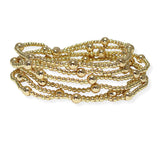105995, BALL ACCENT MULTI LAYERED BEADED STRETCH BRACELET