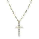 106004, FRESHWATER PEARL CROSS PENDANT NECKLACE