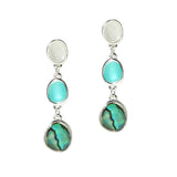 106022, SEA GLASS GEOMETRIC DANGLE EARRING,