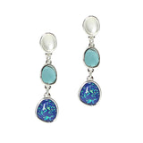 106022, SEA GLASS GEOMETRIC DANGLE EARRING,