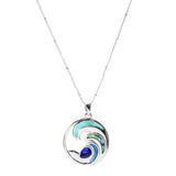 106046, OCEAN WAVE ABALONE ACCENT PENDANT NECKLACE