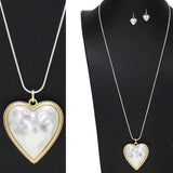 106056, BUBBLE HEART LONG PENDANT NECKLACE