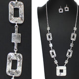 106063, HAMMERED GEOMETRIC LONG NECKLACE
