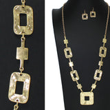 106063, HAMMERED GEOMETRIC LONG NECKLACE