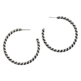 106096, WESTERN TEXTURED ROUND HOOP EARRING
