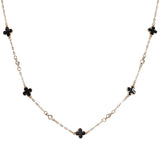 106148, DAINTY ENAMEL CLOVER DESIGNER INSPIRED NECKLACE