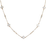 106148, DAINTY ENAMEL CLOVER DESIGNER INSPIRED NECKLACE