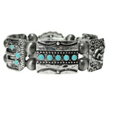 106165, WESTERN THEMED, CONCHO, THUNDERBIRD, HORSE, CACTUS STRETCH BRACELET