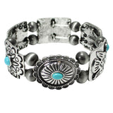 106165, WESTERN THEMED, CONCHO, THUNDERBIRD, HORSE, CACTUS STRETCH BRACELET