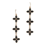 106183, WOOD TRIPLE CLOVER ACCENT DANGLE EARRING