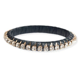 106196, RHINESTONE ACCENT RAFFIA BANGLE BRACELET