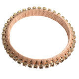 106196, RHINESTONE ACCENT RAFFIA BANGLE BRACELET