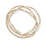 106209, PEARL MULTI LAYERED BEADED STRETCH BRACELET