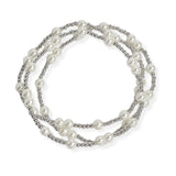 106209, PEARL MULTI LAYERED BEADED STRETCH BRACELET