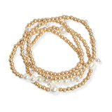 106210, PEARL ACCENT MULTI LAYERED BEADED STRETCH BRACELET