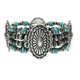 106227, WESTERN CONCHO ACCENT NAVAJO BEADED STRETCH BRACELET