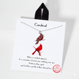 Gold Dipped, Cardinal, Bird Charm Pendant Necklace - view 3