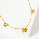 106244, GOLD DIPPED, COMFORT ZONE, TRIPLE KNOT ACCENT NECKLACE
