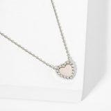106251, GOLD DIPPED, TODAY AND TOMORROW, HEART MOTHER OF PEARL, CUBIC ZIRCONIA ACCENT NECKLACE