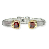106259, 14K GOLD PLATED, RECTANGLE CUBIC ZIRCONIA ACCENT DESIGNER INSPIRED OPEN CUFF BRACELET