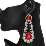 106285, OVAL ACCENT CRYSTAL RHINESTONE DROP EARRING