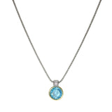 106309, 14K GOLD PLATED, ROUND CUBIC ZIRCONIA ACCENT DESIGNER INSPIRED PENDANT NECKLACE