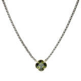 106311, 14K GOLD PLATED, CLOVER CUBIC ZIRCONIA DESIGNER INSPIRED NECKLACE