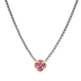 106311, 14K GOLD PLATED, CLOVER CUBIC ZIRCONIA DESIGNER INSPIRED NECKLACE