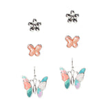 106333, GARDEN THEMED, FLOWER, BUTTERFLY STUD EARRING SET