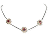 106348, 14K GOLD PLATED, GEOMETRIC CUBIC ZIRCONIA DESIGNER INSPIRED NECKLACE